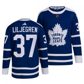Toronto Maple Leafs Hockeydrakt Timothy Liljegren 37 2022-23 Blå Reverse Retro 2.0 Adidas Authentic - Herre